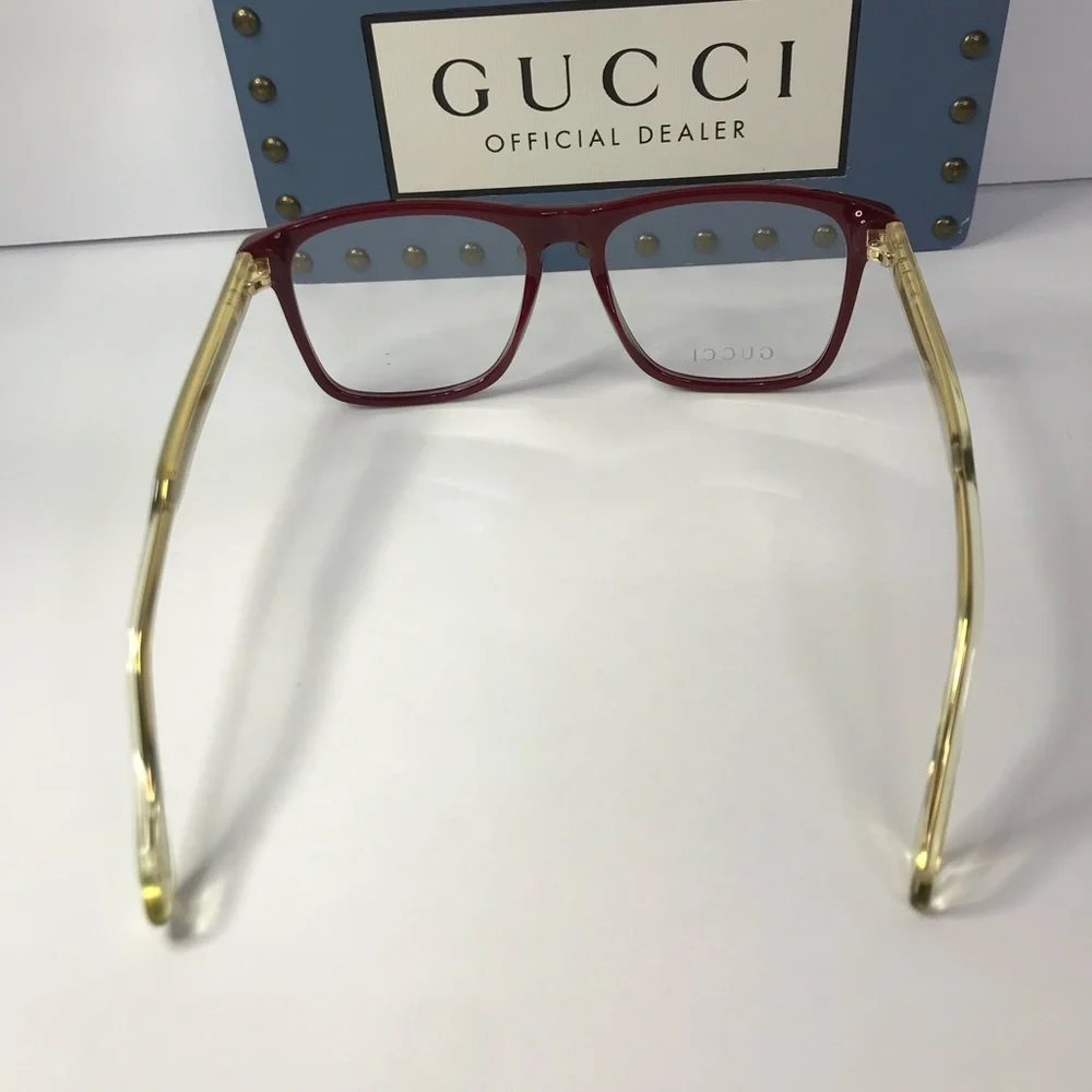 Gucci Men GG0561ON 003 Red CRYSTAL Rectangle/Square Eyeglasses